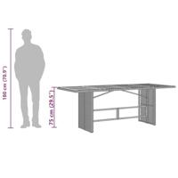 Tuintafel met acaciahouten blad 190x80x75 cm poly rattan grijs - thumbnail