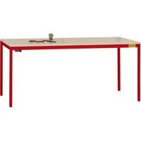 Manuflex LD1118.3003 ESD ESD-werktafel UNIDESK met melamine schijf, onderstel robijnrood RAL 3003, bxdxh = 2000 x 800 x 720-730 mm Robijn-rood - thumbnail