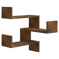 Hoekwandschap 40x40x50 cm bewerkt hout gerookt eikenkleurig - thumbnail