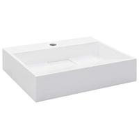 VidaXL Wastafel 50x38x13 cm mineraal gegoten/marmer gegoten wit - thumbnail