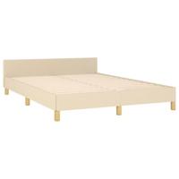 Bedframe zonder matras stof crèmekleurig 140x190 cm - thumbnail