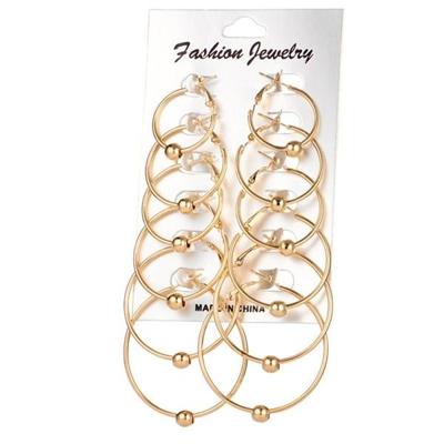 6 paren/set vrouwen steampunk mode cirkel hoepel oorbellen (Glod)