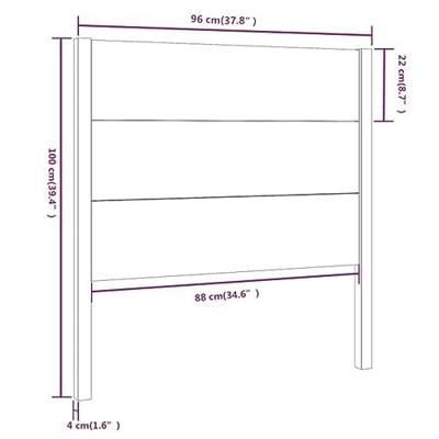 Hoofdbord 96x4x100 cm massief grenenhout zwart