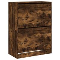 Schoenenkast met 2 klaplades 80x42x108 cm gerookt eikenkleurig - thumbnail