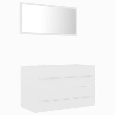 vidaXL 2-delige Badkamermeubelset spaanplaat wit