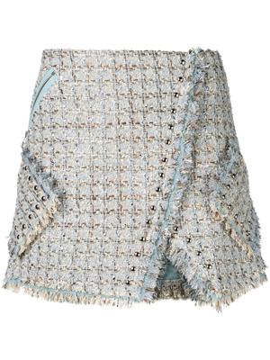 Faith Connexion tweed wrap skirt - Blue