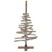 Kerstboom met standaard Bruin 90 cm Massief teakhout - thumbnail