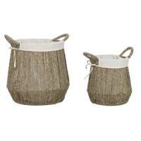 Wasmand Home ESPRIT Wit Natuurlijk Zeealgen 43 x 43 x 48 cm (2 Stuks) - thumbnail