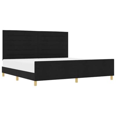 Bedframe met hoofdeinde Zwart 200 x 200 cm Stof
