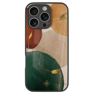 iPhone 16 Pro glazen hardcase - Earthy luxe iPhone 16 Pro glazen hardcase - Earthy luxe