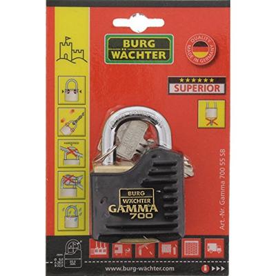 Burg Wächter Gamma 700 55 SB Hangslot Verschillend sluitend Messing, Zwart Hangslot voor profielcilinder