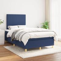 Boxspring met matras stof blauw 120x200 cm - thumbnail