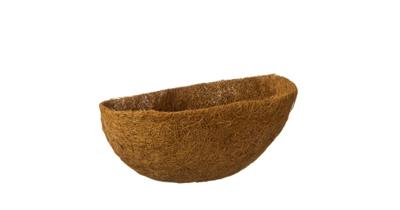 Voorgevormde kokosinlegger voor hanging basket half rond Voorgevormde kokosinlegger voor hanging basket half rond