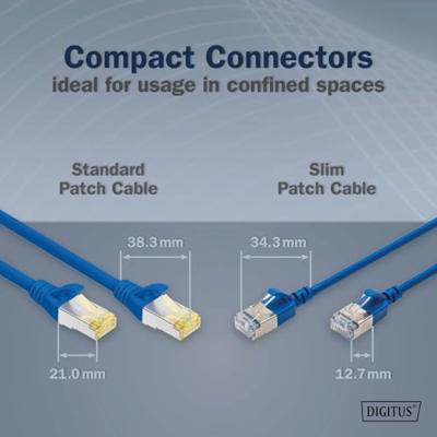 Digitus DK-1632-A-030S-B RJ45 Netwerkkabel, patchkabel CAT 6A F/FTP 3 m Blauw Kleurcodering, Afgeschermd, Meerdradig, Met anti-kniktule 1 stuk(s) - thumbnail