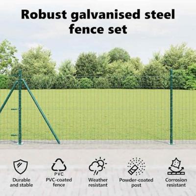 VidaXL Hek met paal groen 1,2 x 10 m staal en pvc