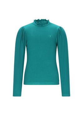 NoNo winter jersey t-shirt meisjes - groen - Koss - rib, ecovero