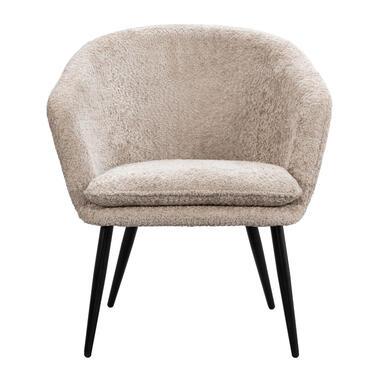 Fauteuil Cloe - stof - beige - Leen Bakker