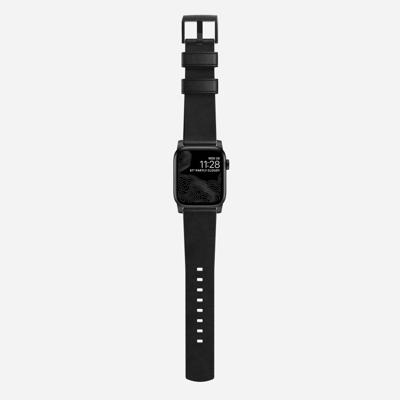 Nomad Modern lederen horlogeband zwart / zwarte hardware 45/46/49 mm - Black - thumbnail