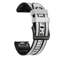 By Qubix - leer + siliconen bandje - Wit - Compatible met Garmin Fenix 8-51mm - Compatible Garmin bandje - thumbnail