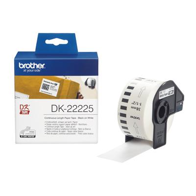 Continu Papier voor Printers Brother DK-22225 Wit 38 mm x 30,48 m Zwart/Wit (3 Stuks)