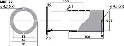 Monacor MBR-50 Bassreflexbuis Uittrekbaar Binnendiameter:51 mm