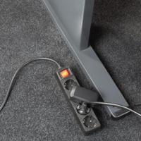 ACT Connectivity stekkerdoos met lichtgevende schakelaar, 4 sockets, 2 m, zwart stekkerdoos (zwart) - thumbnail