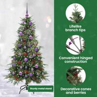 VidaXL Kunstmatige inklapbare kerstboom groen 150 cm pe en pvc - thumbnail