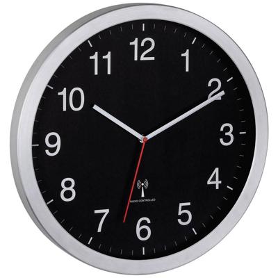 TFA Dostmann 60.3545.01 Wandklok Zendergestuurd 40 cm x 5 cm x 40 cm Zilver Groot display