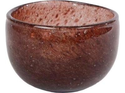 Theelichthouder bruin glas l9b9h7 cm Van Manen - Van manen