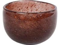 Theelichthouder bruin glas l9b9h7 cm Van Manen - Van manen - thumbnail