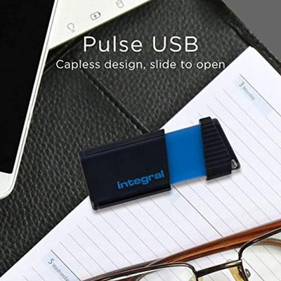 Integral Pulse USB 2.0 stick, 16 GB, zwart/blauw