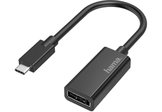 Hama Video-adapter, USB-C-stekker - DisplayPort-aansluiting, Ultra-HD 4K TV accessoire Zwart Hama Video-adapter, USB-C-stekker - DisplayPort-aansluiting, Ultra-HD 4K TV accessoire Zwart