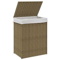VidaXL Wasmand met deksel 46x33x60 cm poly rattan - thumbnail