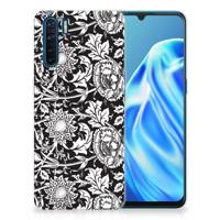 OPPO A91 | TPU Case | Black Flowers - thumbnail
