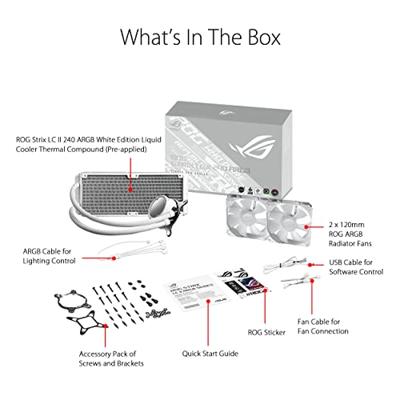 ASUS ROG STRIX LC II 240 ARGB White Edition Processor Alles-in-één vloeistofkoeler 12 cm Wit 1 stuk(s) ASUS ROG STRIX LC II 240 ARGB White Edition Processor Alles-in-één vloeistofkoeler 12 cm Wit 1 stuk(s)
