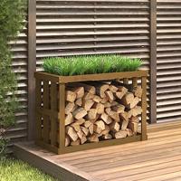 VidaXL Houtblokhouder 108x52x74 cm massief grenenhout honingbruin - thumbnail