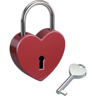 Basi 0006-0703 Hangslot 45 mm Liefdesslot Rood Basi 0006-0703 Hangslot 45 mm Liefdesslot Rood