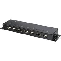Renkforce RF-4791678 USB 2.0-hub 7 poorten Met metalen behuizing, Voor wandmontage Zwart - thumbnail