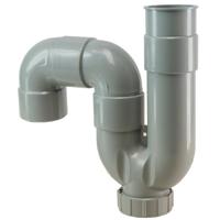 Wiesbaden Universeel-sifon PVC 32 mm grijs - thumbnail