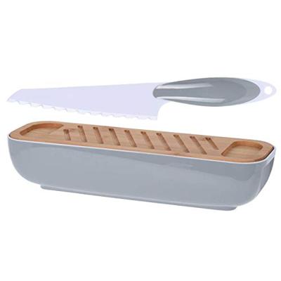Excellent Houseware Broodtrommel + Houten Snijplank en Mes Assorti