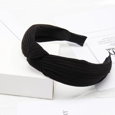 Zachte geknoopte hoofdband Hairband Lady Bow haar hoepel haaraccessoires (zwart) Zachte geknoopte hoofdband Hairband Lady Bow haar hoepel haaraccessoires (zwart)