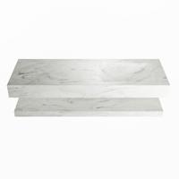 MONDIAZ ALAN-DLUX 130cm planchet Opalo. Vrijhangende wastafel CLOUD rechts 1 kraangat, kleur Opalo. - thumbnail