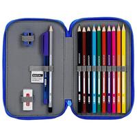 Dubbele etui Real Zaragoza Blauw 12.5 x 19.5 x 4 cm (28 Onderdelen) - thumbnail