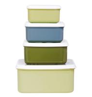 Set van 4 lunchboxen voor jongens DINOS A Little Lovely Company kaki - thumbnail