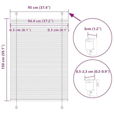 Pliss rolgordijn 95x150 cm stofbreedte 94,4 cm bordeauxrood