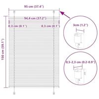 Pliss rolgordijn 95x150 cm stofbreedte 94,4 cm bordeauxrood - thumbnail