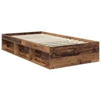 Bedframe met hoofdeinde Oudhout 100 x 200 cm Massief grenenhout - thumbnail