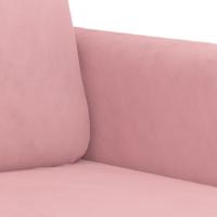 3-delige Loungeset met kussens fluweel roze - thumbnail