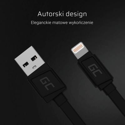 Green Cell KABGC02 Lightning-kabel 0,25 m Zwart - thumbnail