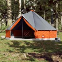 Tipitent voor gezin 8-persoons waterdicht grijs en oranje - thumbnail